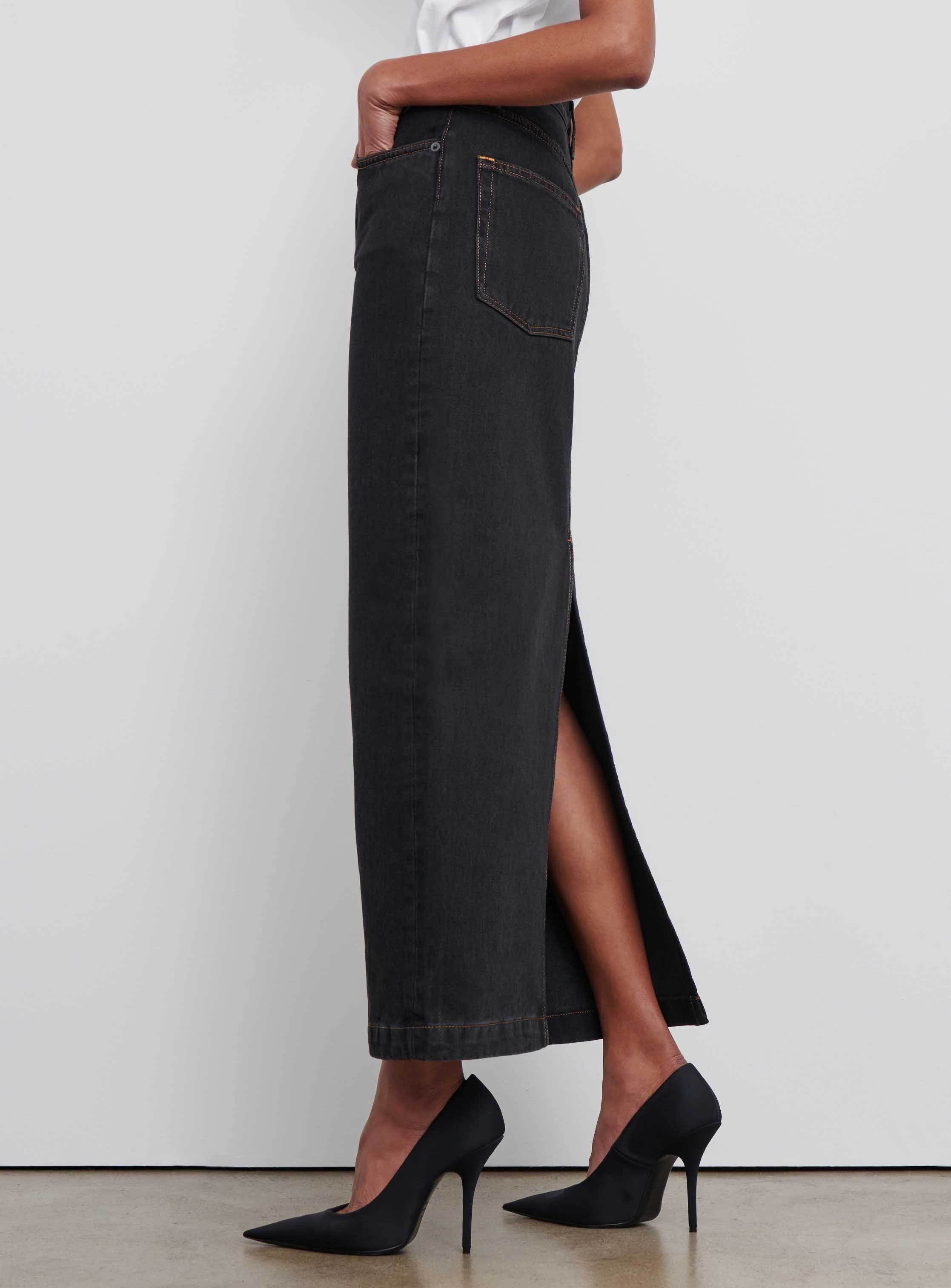 Denim Column Skirt - Image 5