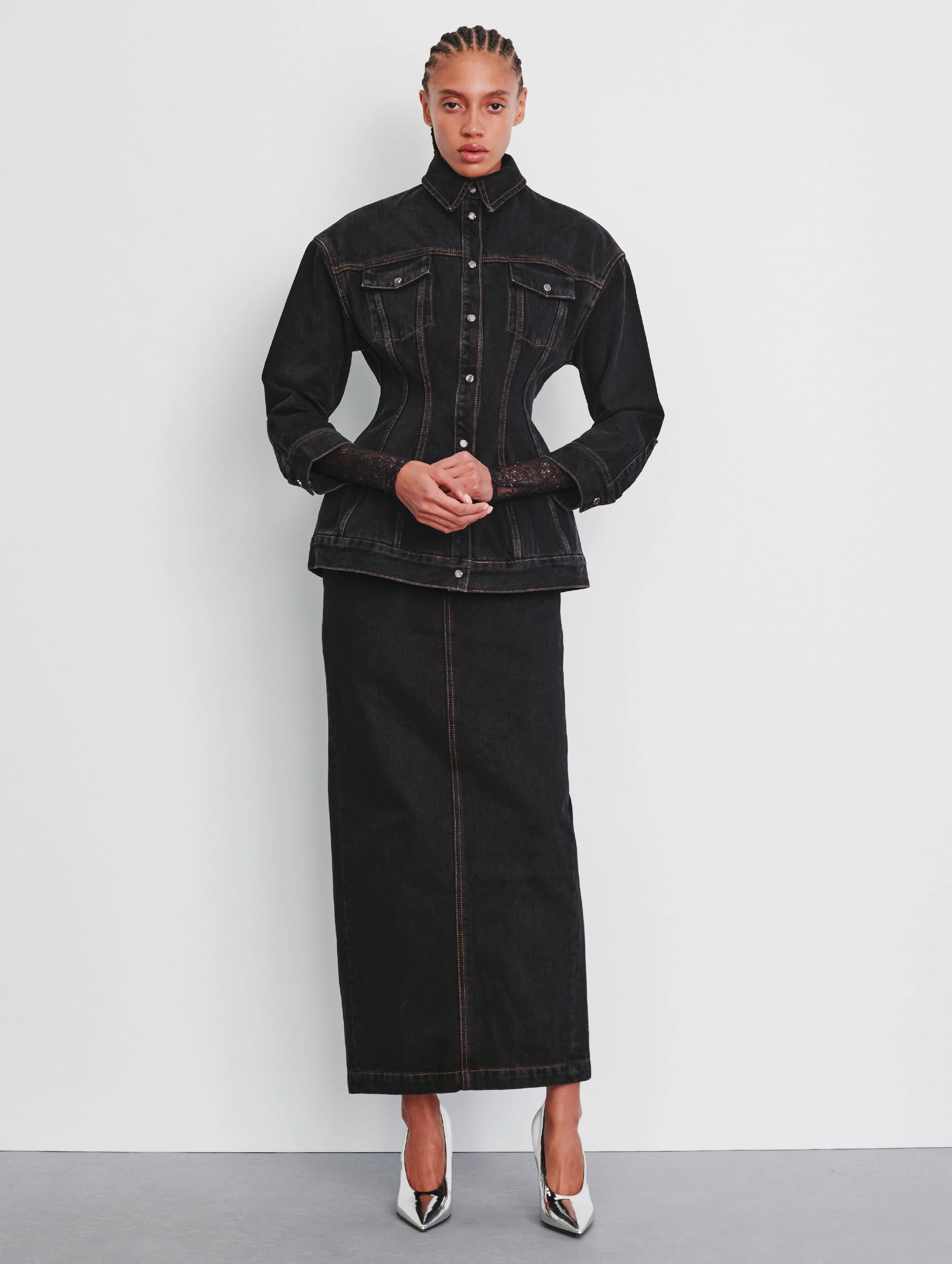 Denim Column Skirt - Image 7
