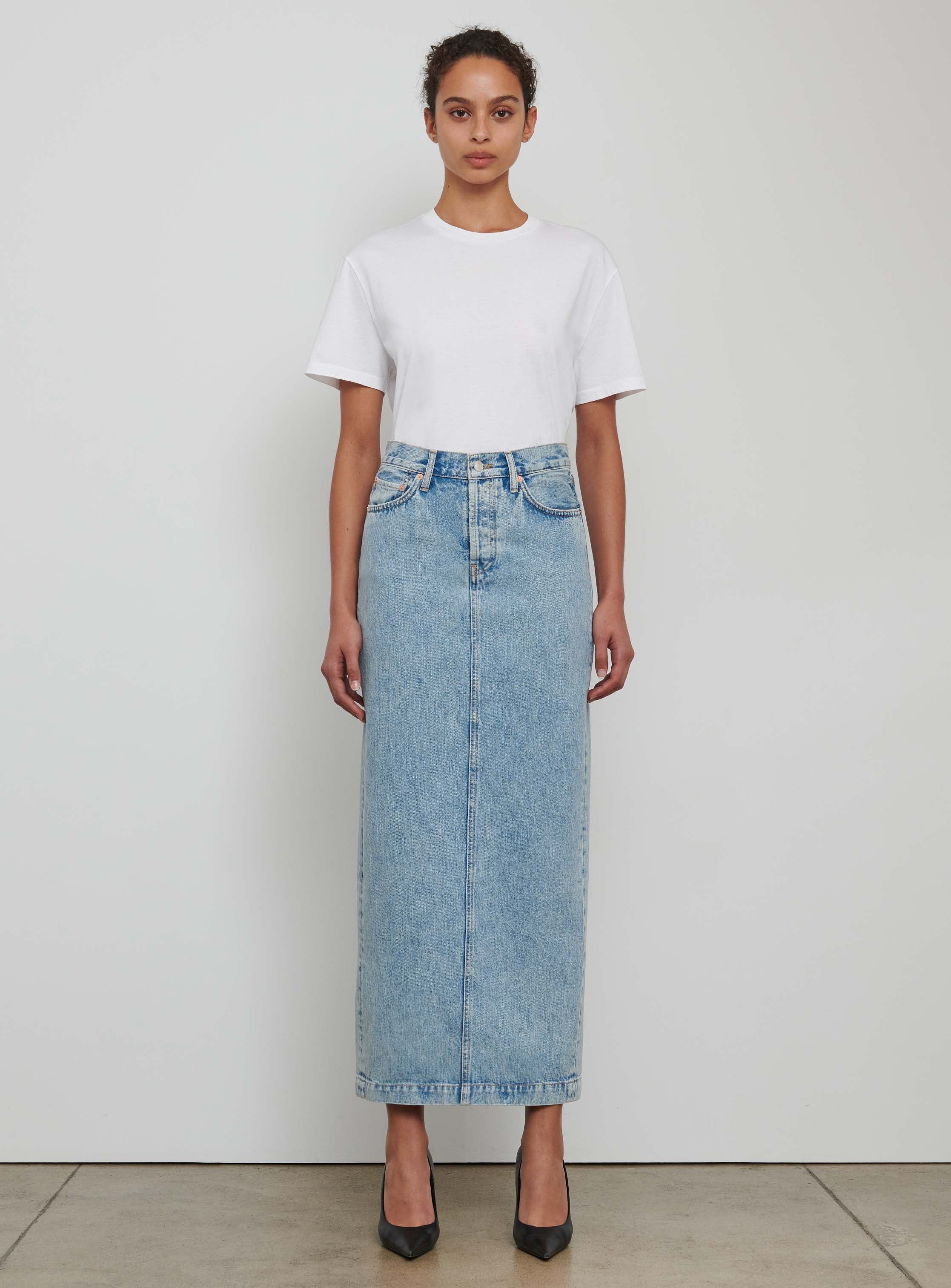 Denim Column Skirt - Image 3