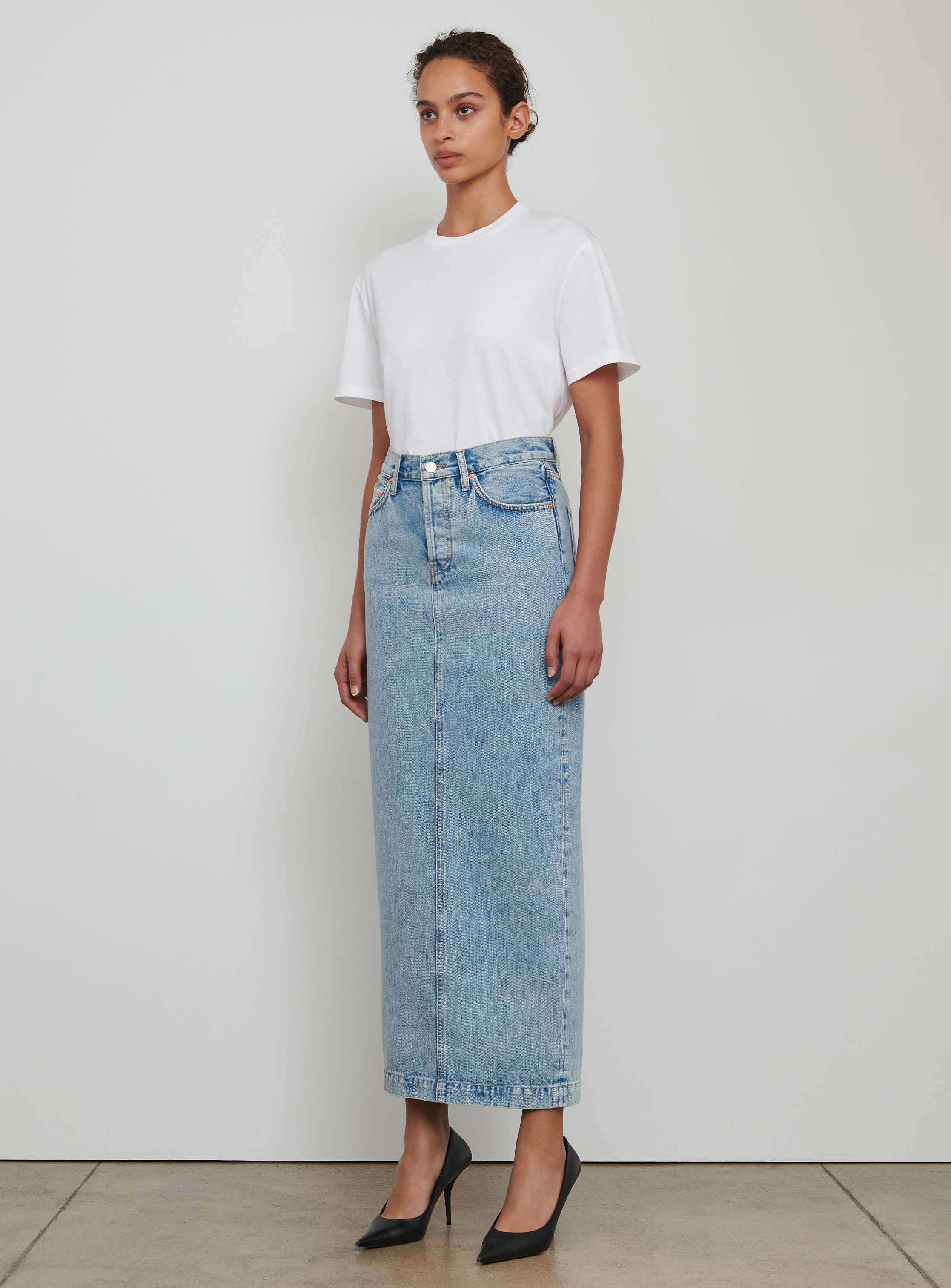 Denim Column Skirt - Image 4