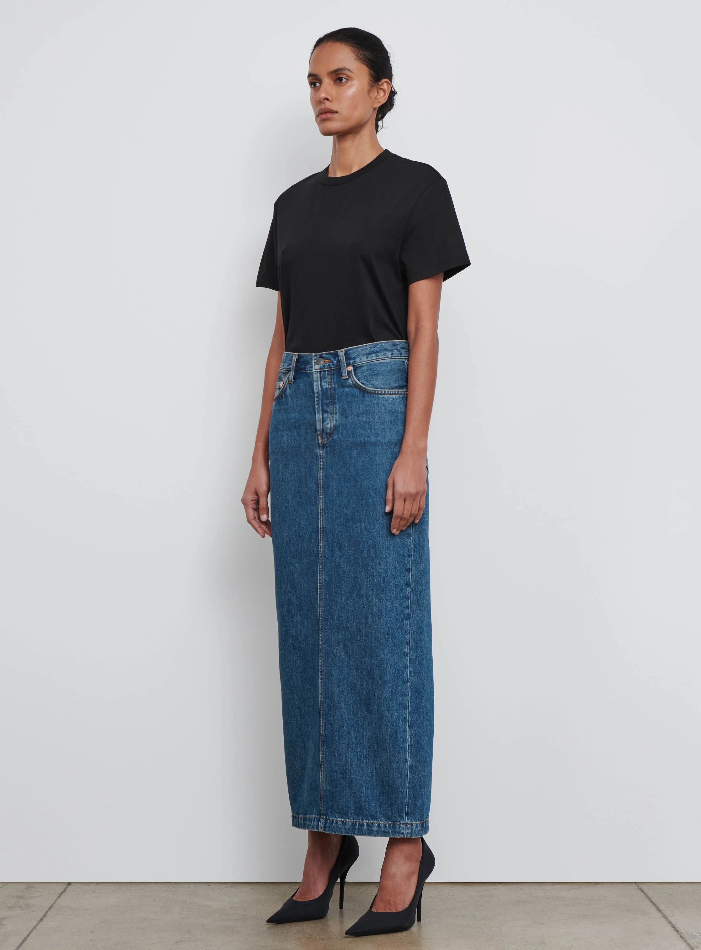 Denim Column Skirt - Image 3