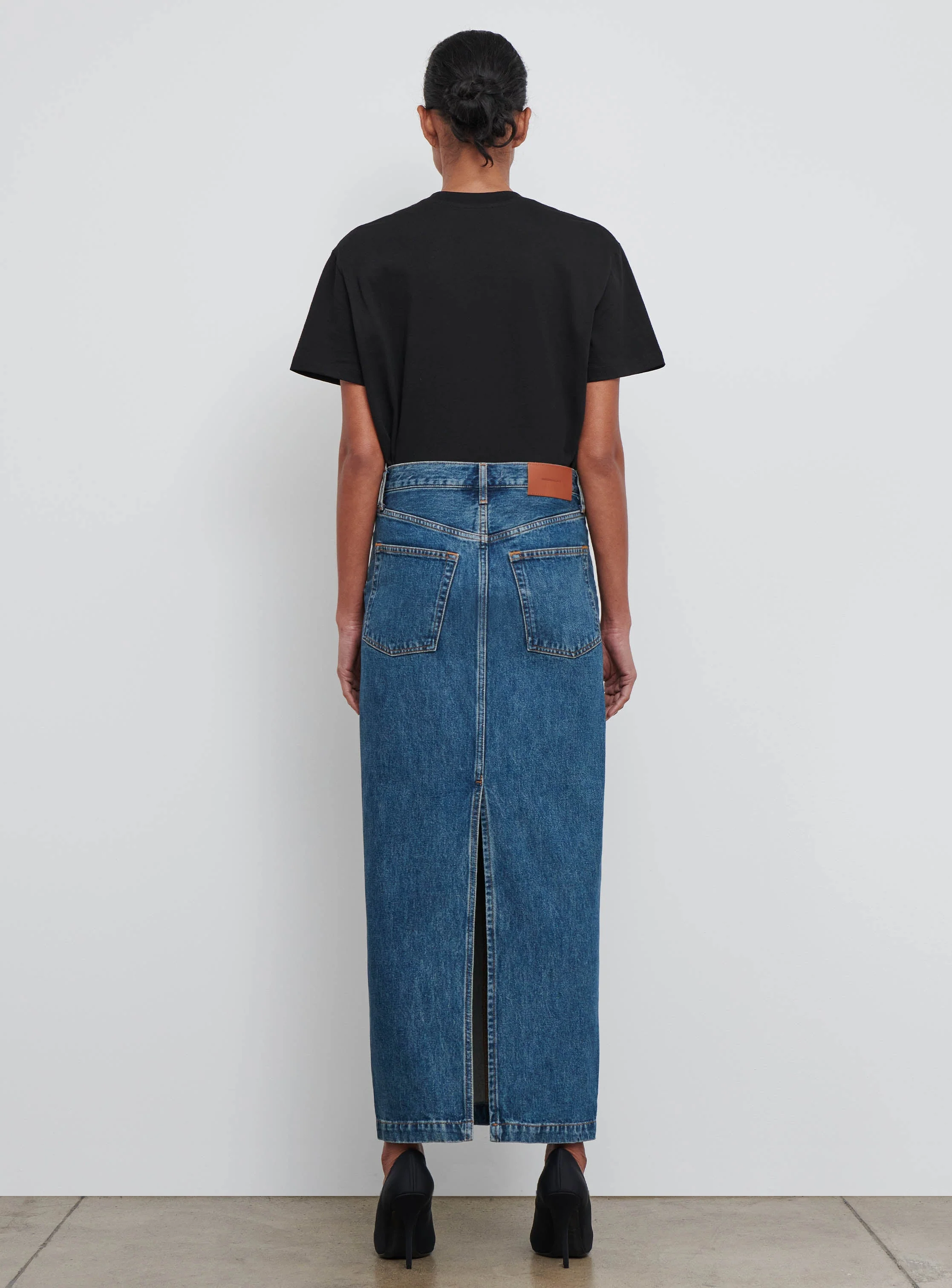 Denim Column Skirt - Image 4