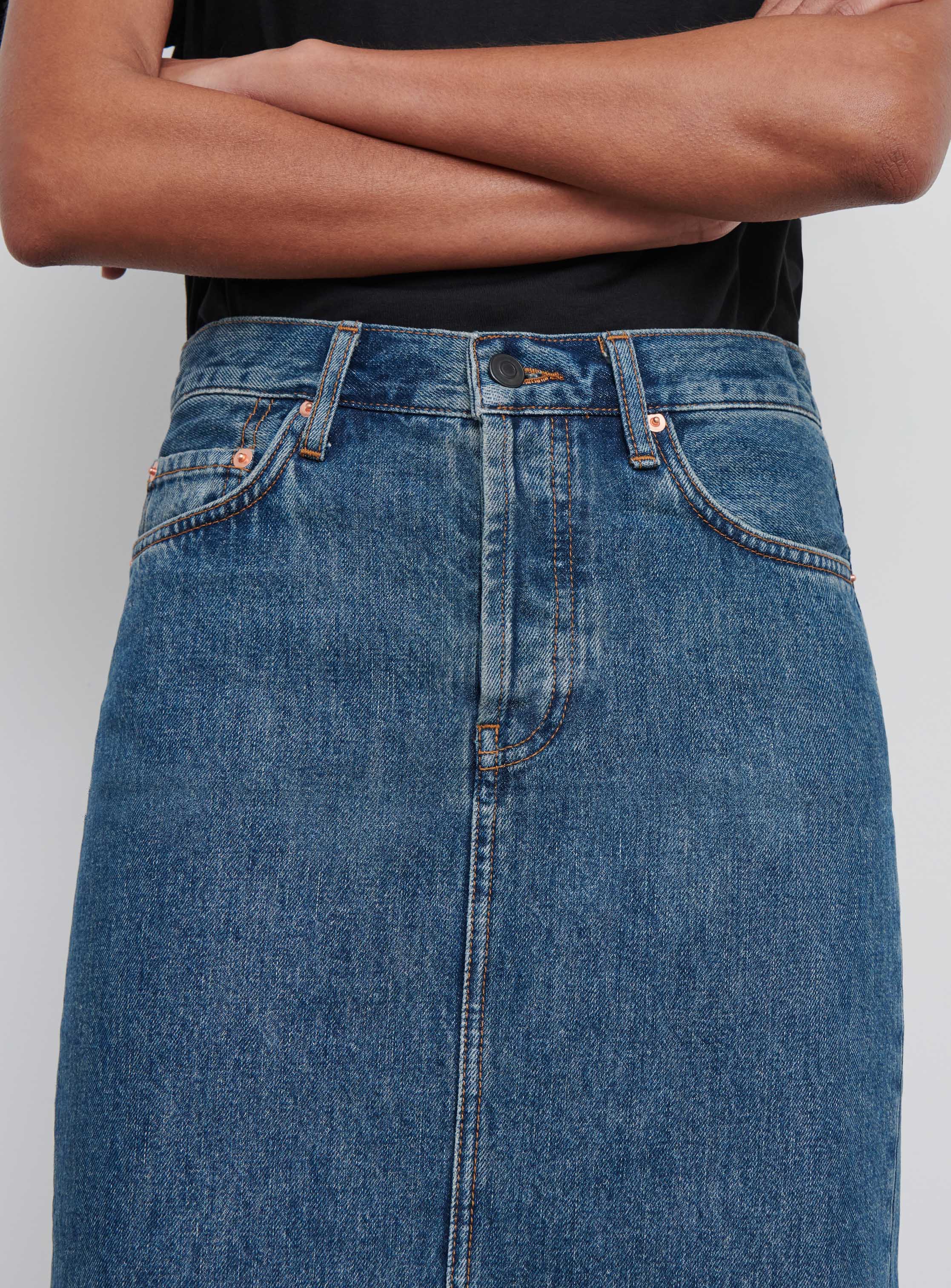 Denim Column Skirt - Image 5