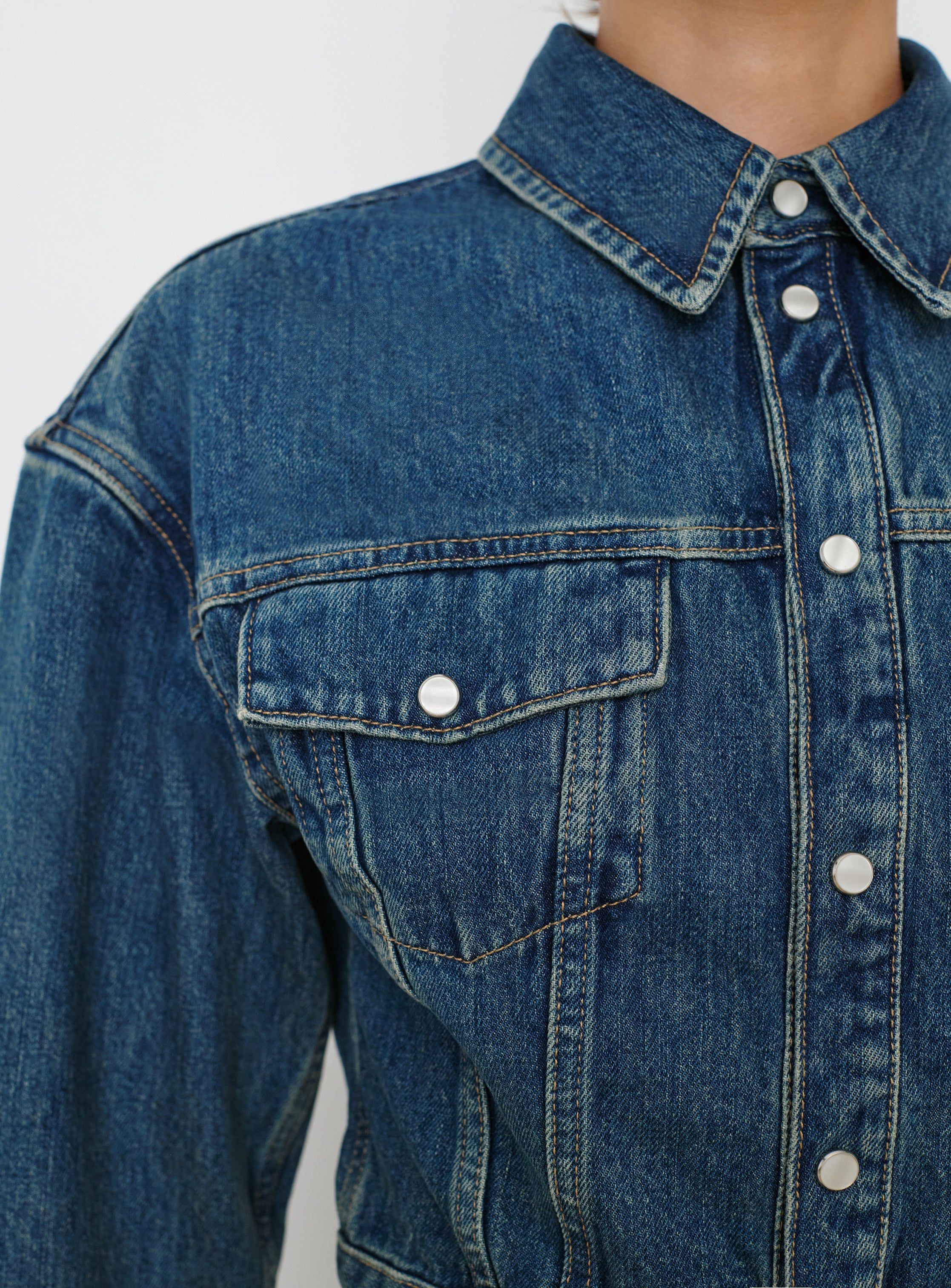 Denim Crop Jacket - Image 4