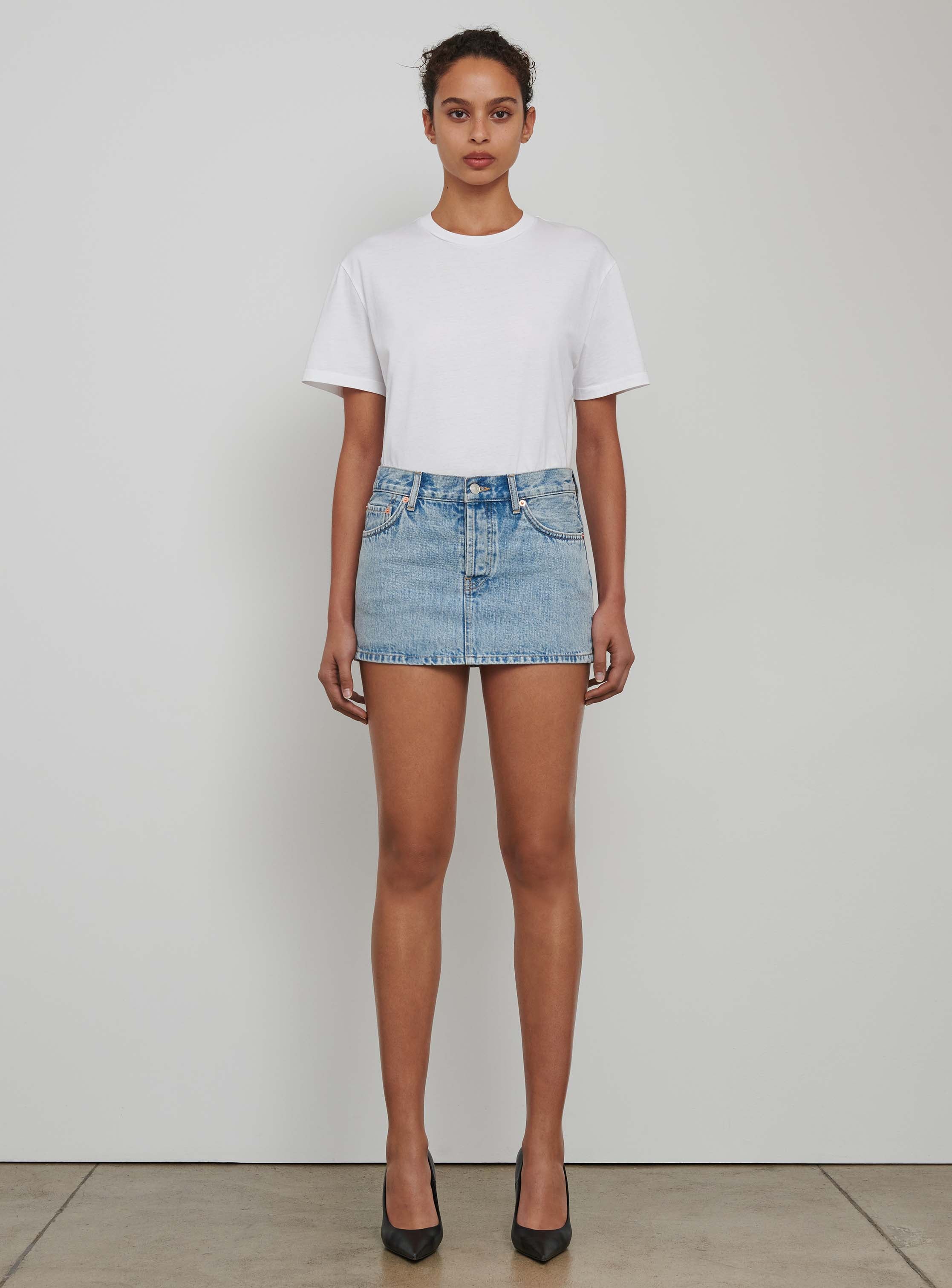 Denim Micro Mini Skirt - Image 4