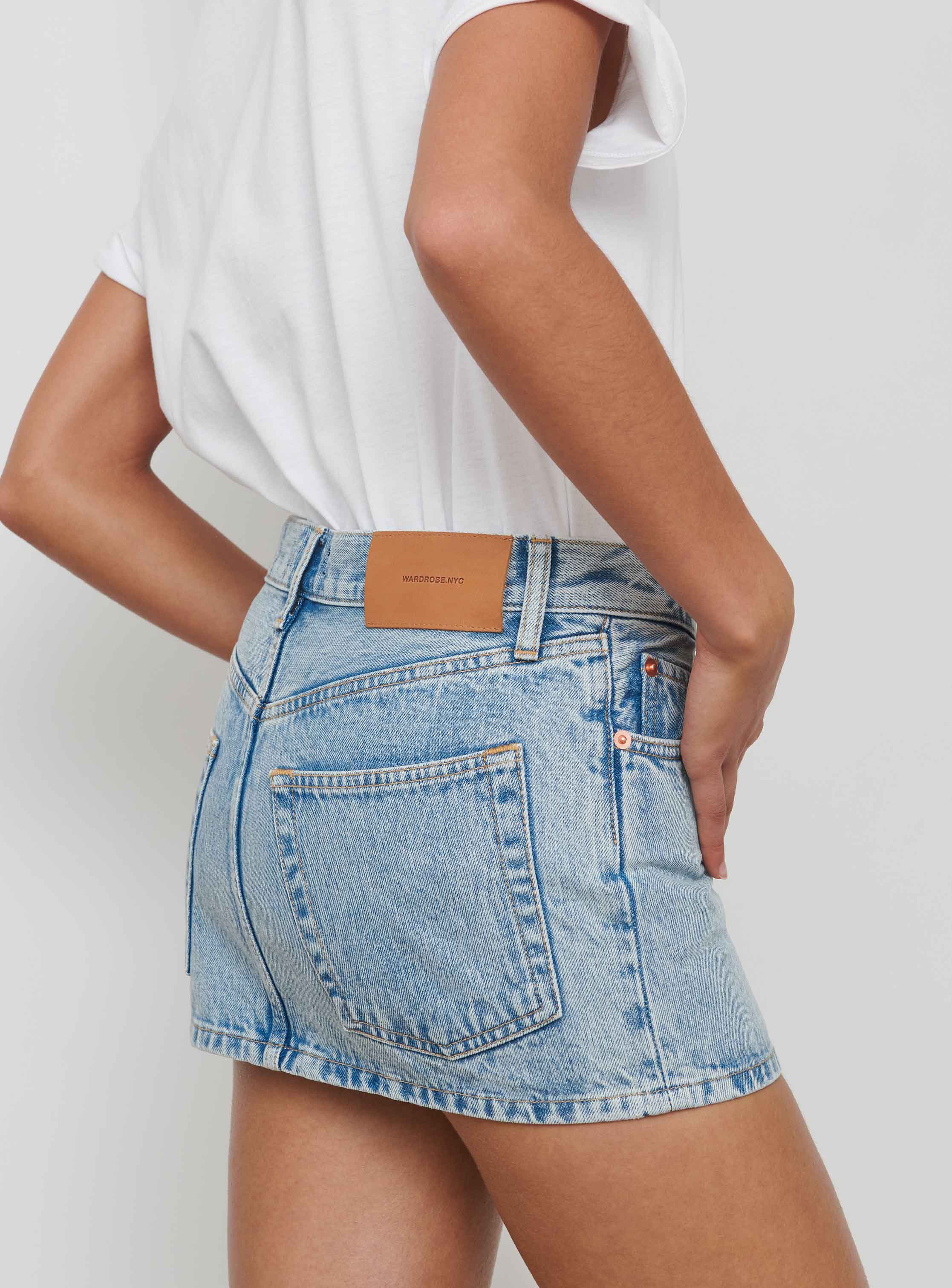 Denim Micro Mini Skirt - Image 7