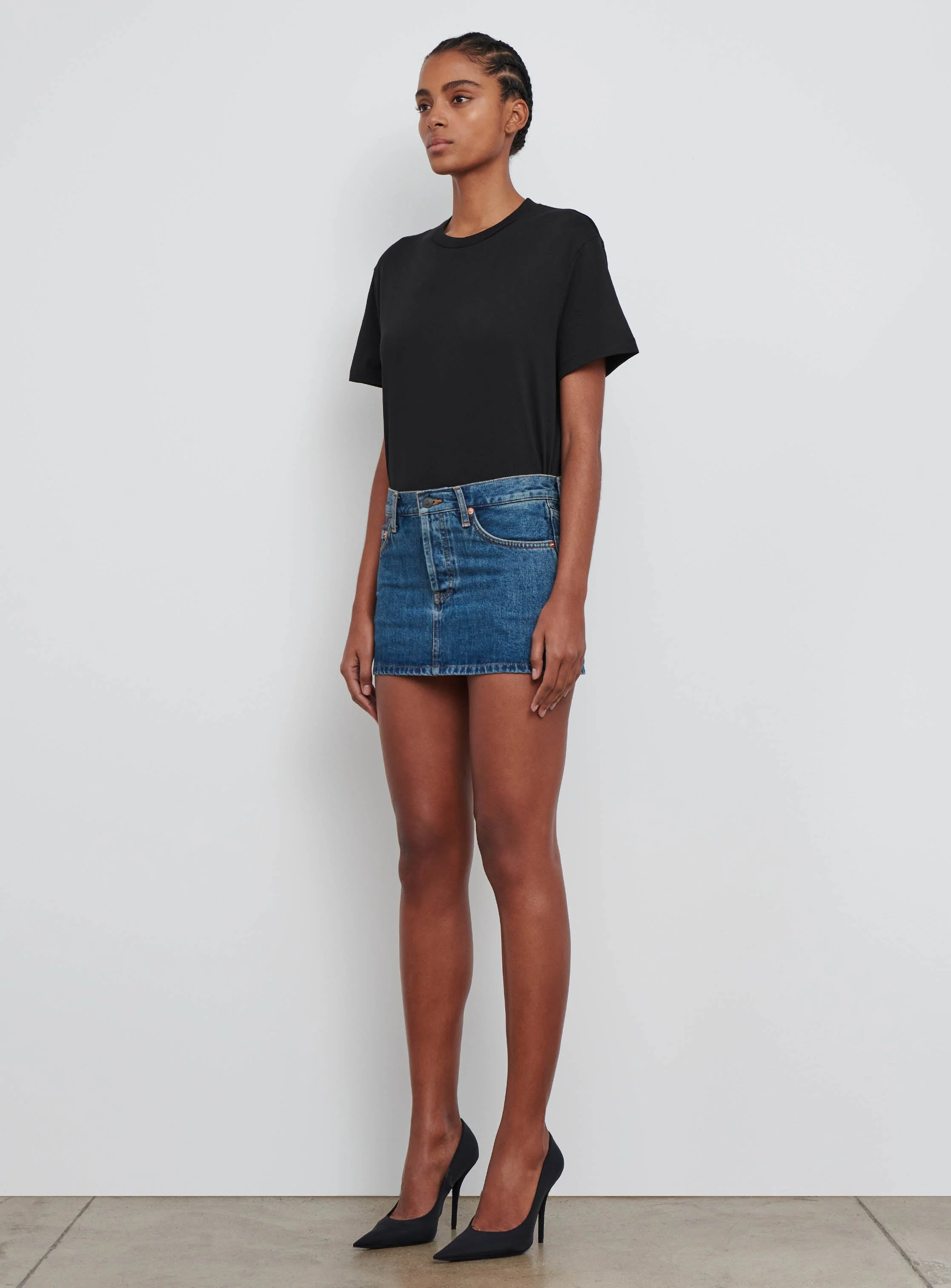 Denim Micro Mini Skirt - Image 3
