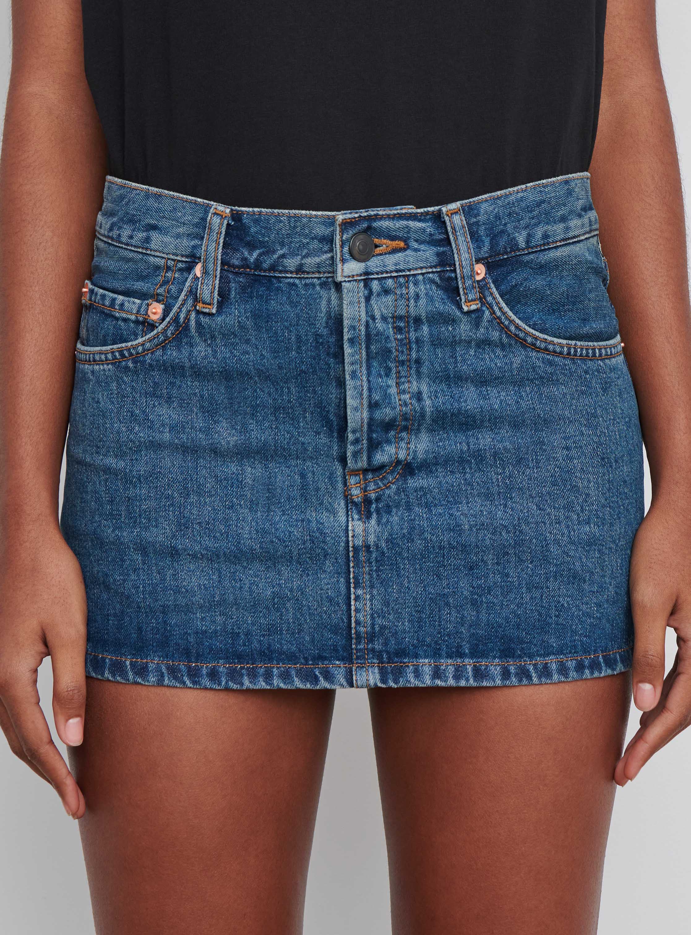 Denim Micro Mini Skirt - Image 5