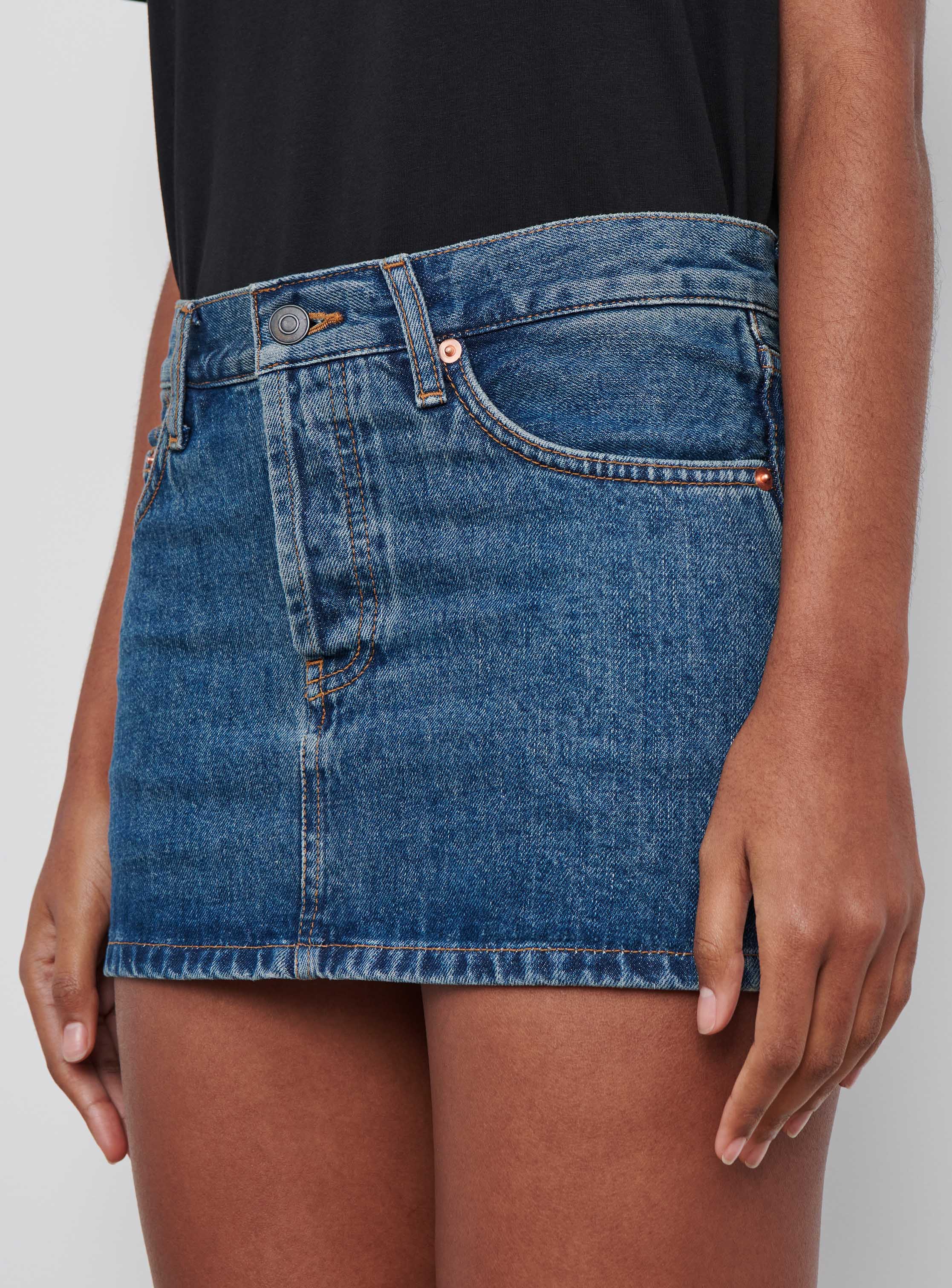 Denim Micro Mini Skirt - Image 6