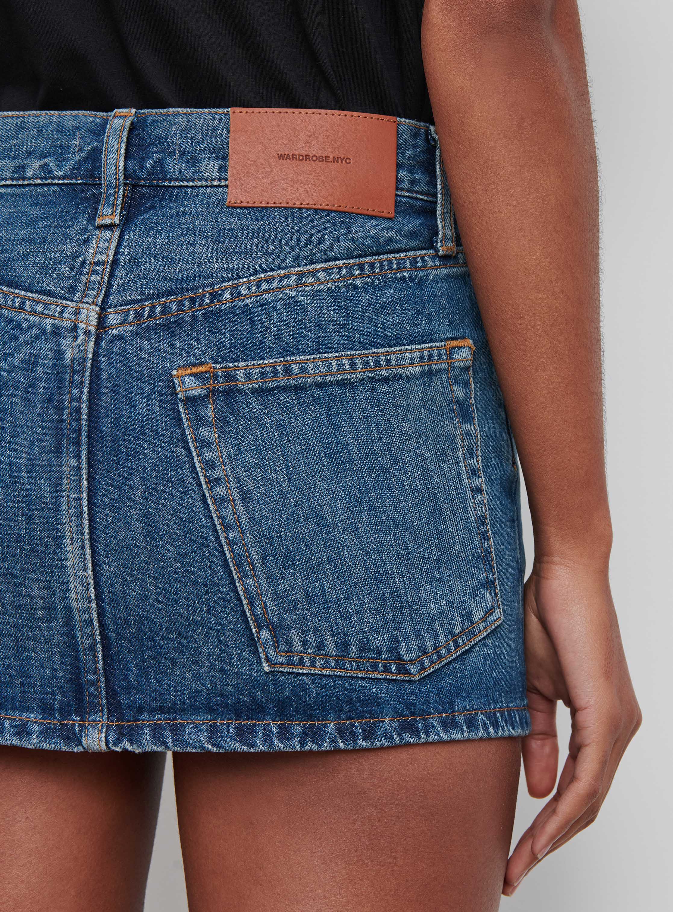 Denim Micro Mini Skirt - Image 7