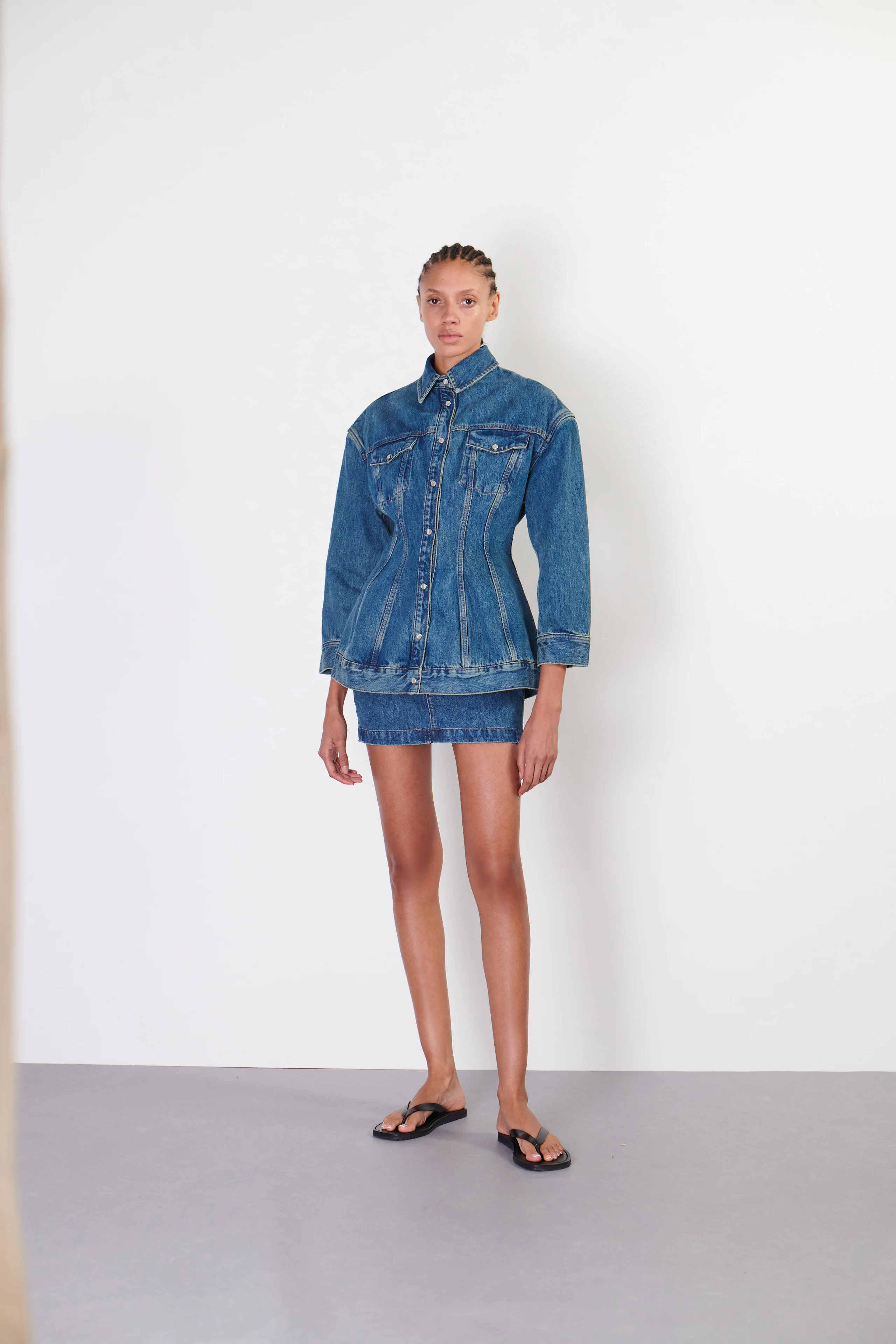 Denim Micro Mini Skirt - Image 8