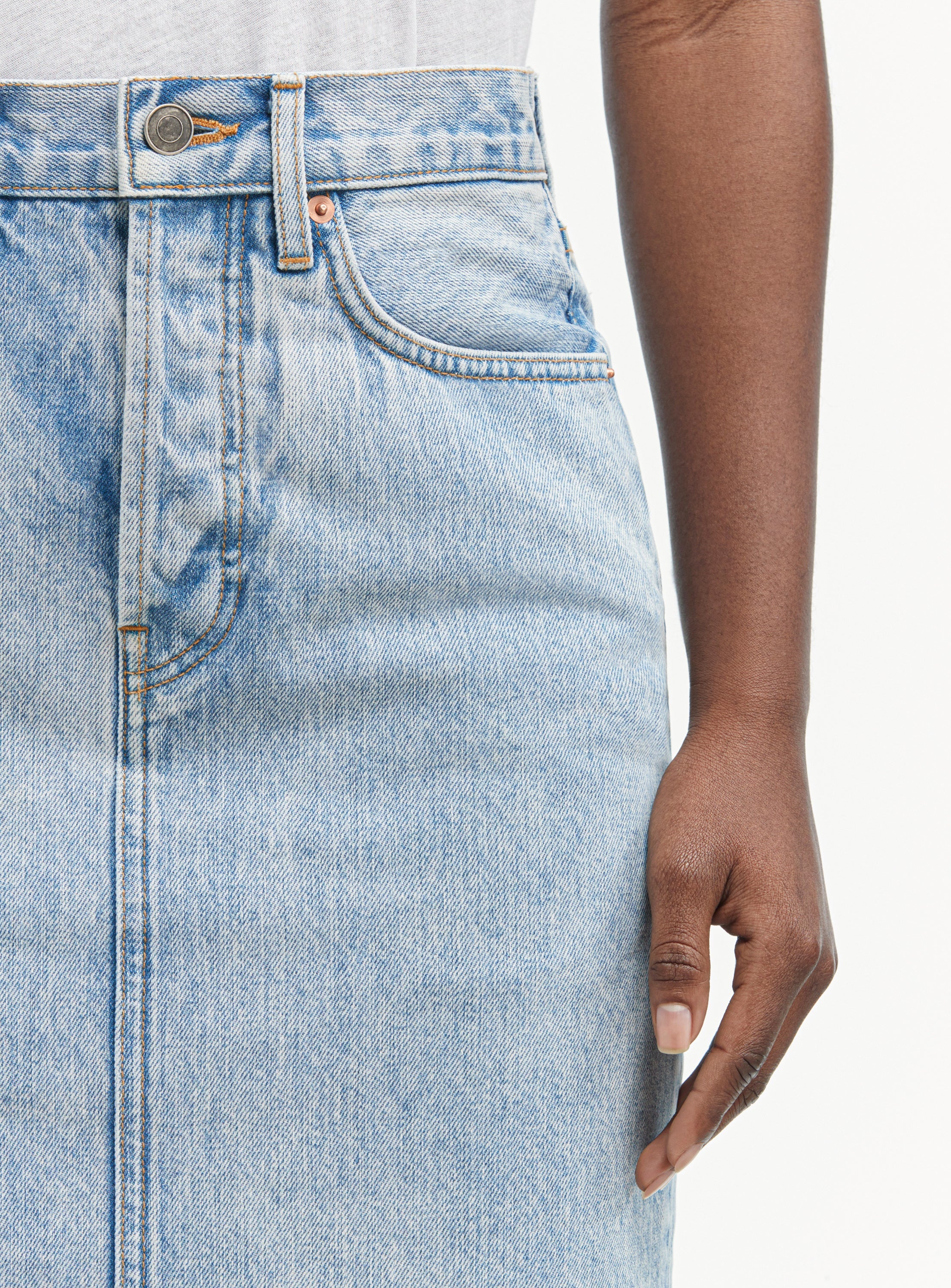 Denim Midi Skirt - Image 4