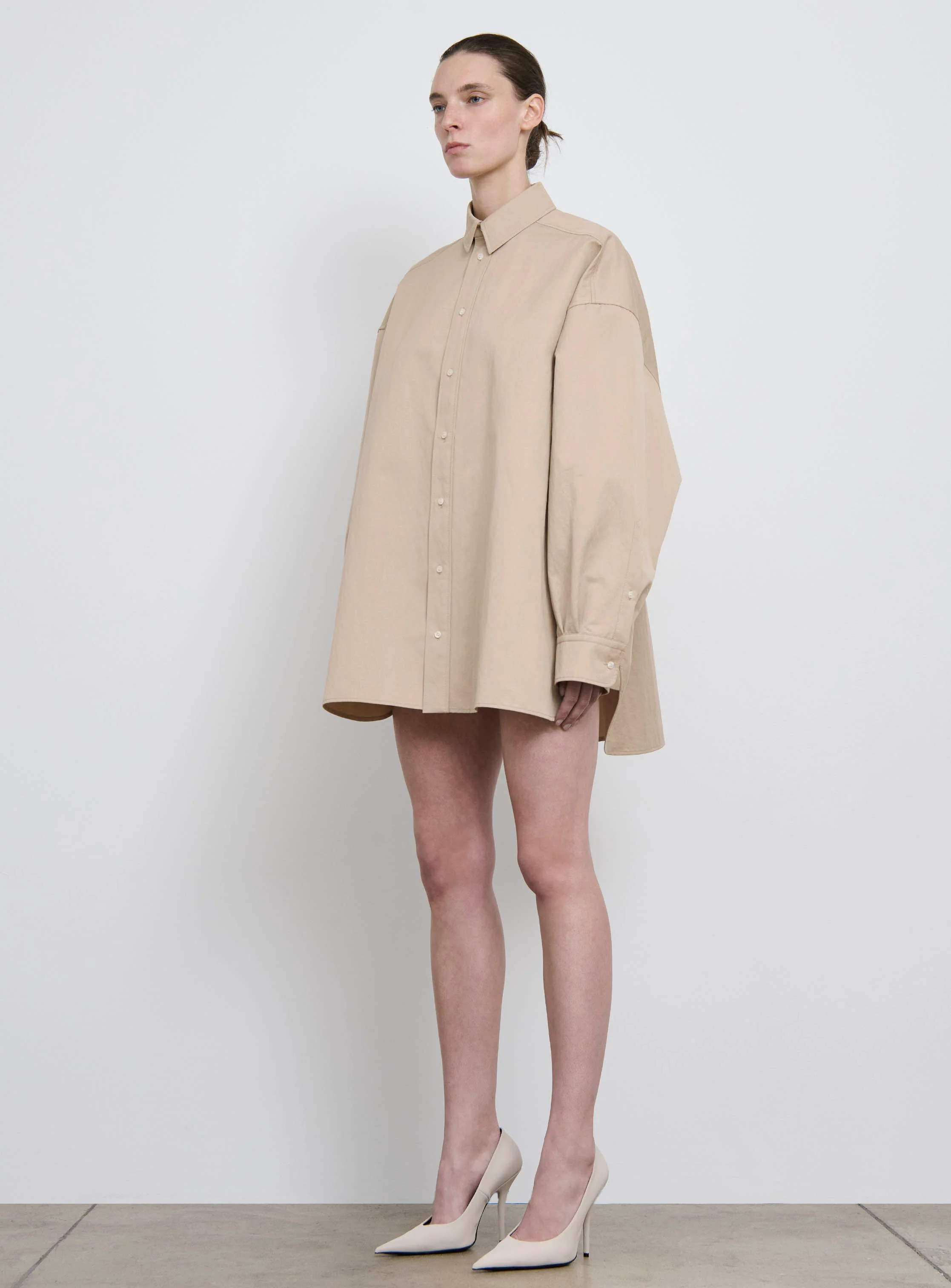 Drill Shirt Dress Mini - Image 3