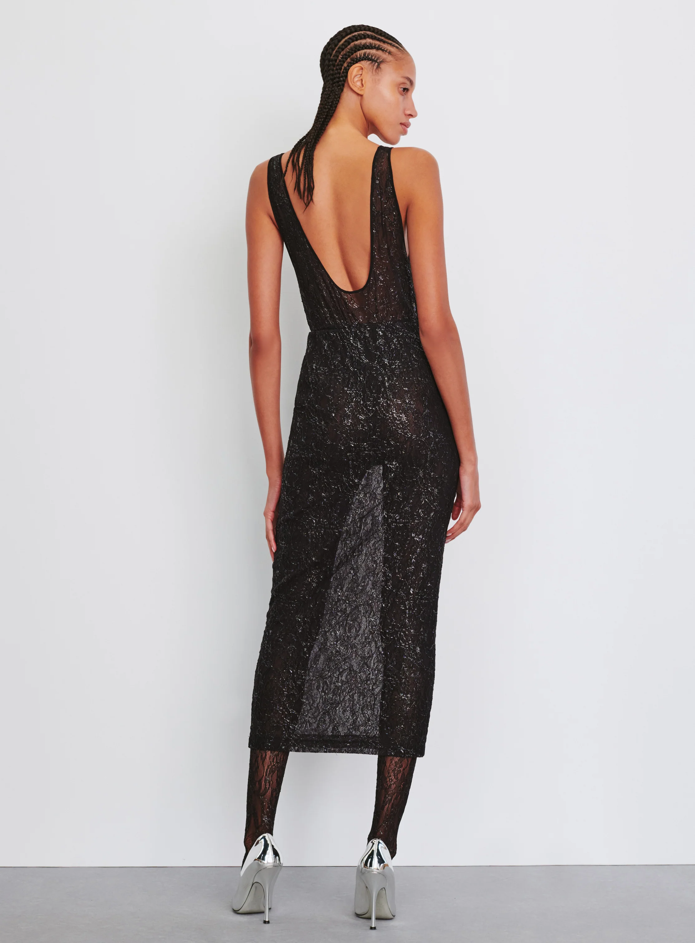 Metallic Lace Tank Bodysuit - Image 3