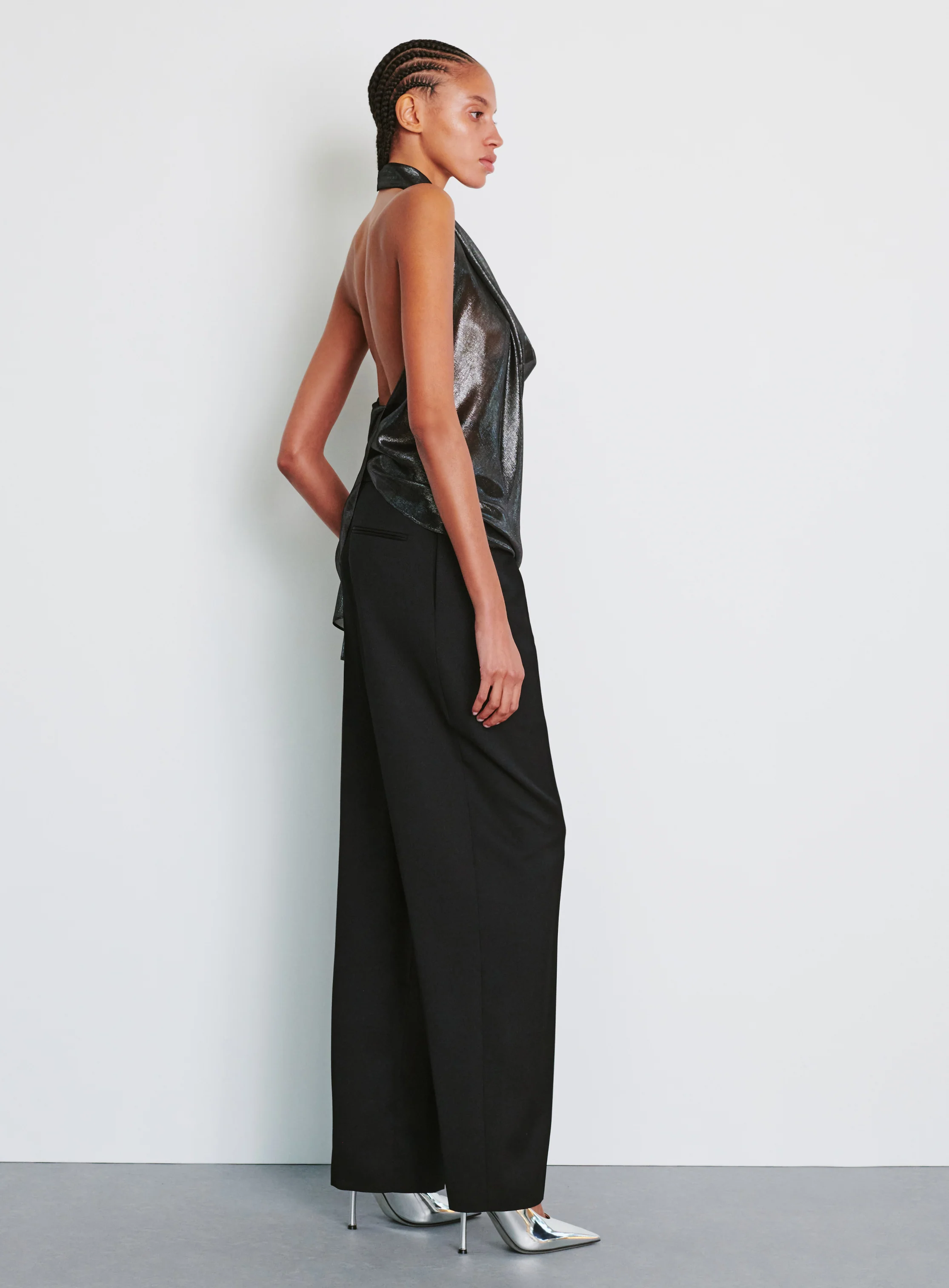Metallic Halter Blouse - Image 2